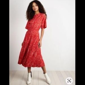 Cobie Shirtdress from The Kit in Infrared Peach Paisley